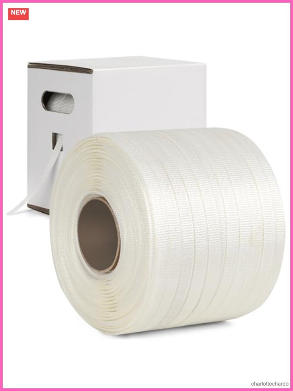 Heavy Duty Woven Polyester Strapping Roll 1000ft, 1/2 inch Wide, 1800lb